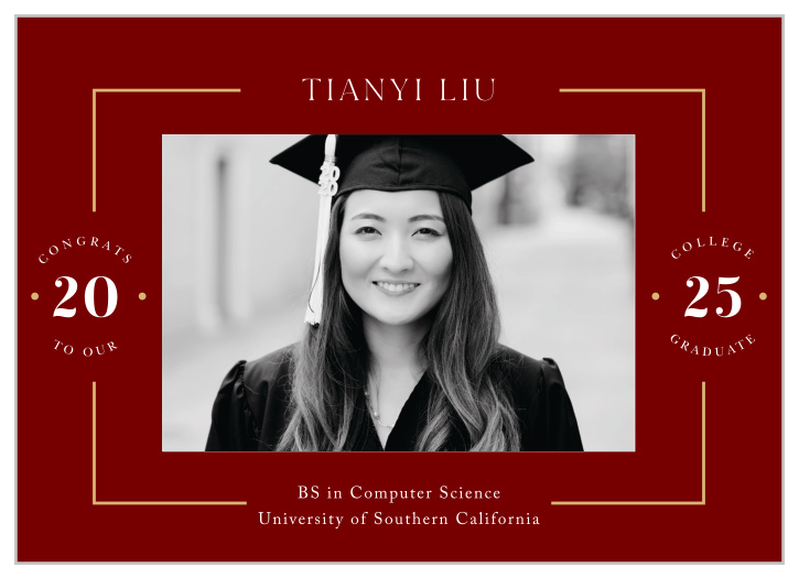Announce your big day with our Frontline Frame Graduation Announcements.