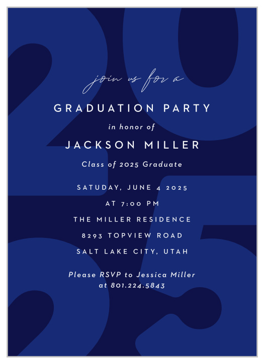 Gather family and friends together to celebrate your academic achievement when you send out our Split Year Graduation Invitations.
