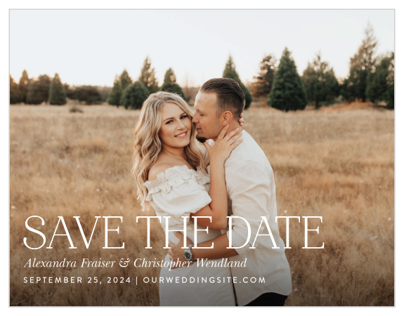 Announce your upcoming wedding to family and friends when you send out our Simply Classy Save the Date Magnets.
