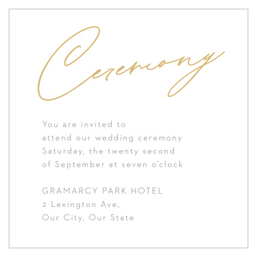 Our Down the Line Ceremony Cards bring family and friends together to celebrate your wedding.