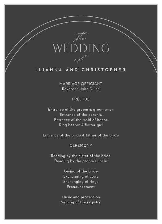 Share all the information you need with our sophisticated, uncomplicated Ring Simplicity Wedding Programs.