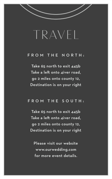 Share all the information you need with our sophisticated, uncomplicated Ring Simplicity Direction Cards.