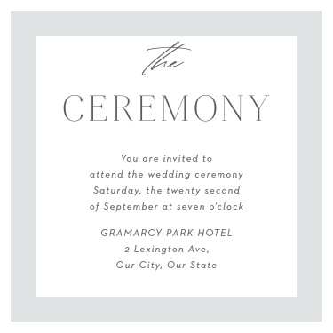 Make sure your family and friends are there for your big day with our Asymmetrical Initials Ceremony Cards.