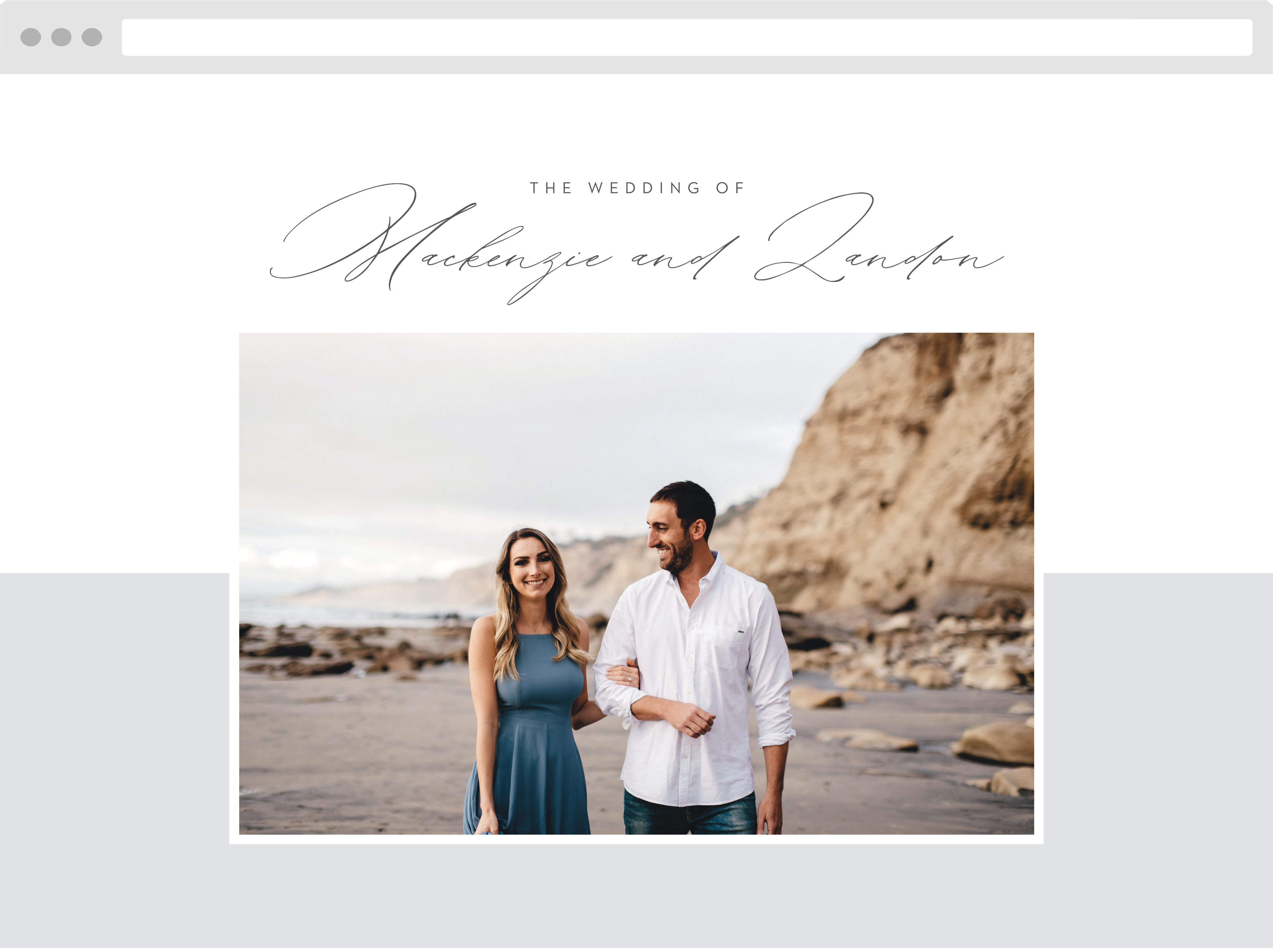 Asymmetrical Initials Wedding Website
