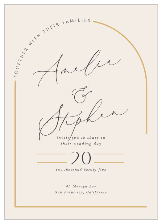 Bring family and friends together for your special day with our Modern Arch Wedding Invitations.
