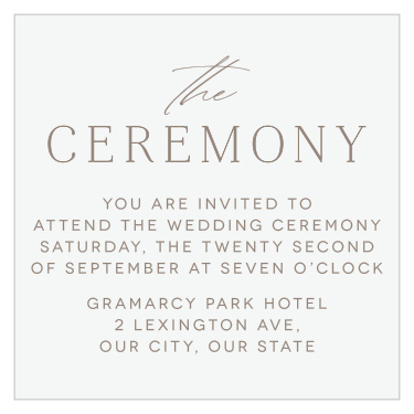 Make sure your closest friends and family are there to witness your big moment with our Romantic Type Ceremony Cards.