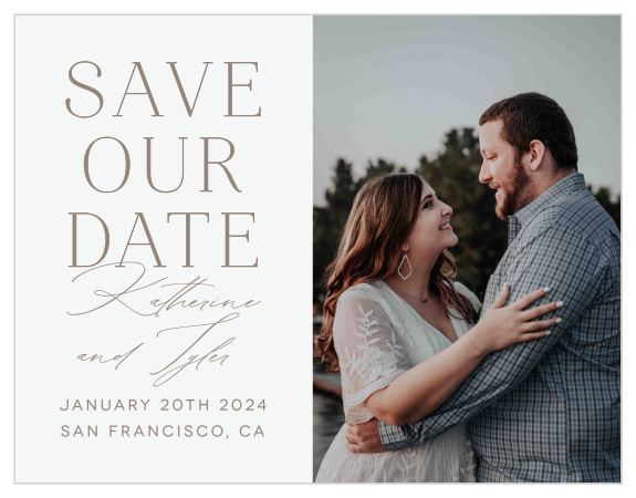 Share your biggest news with friends and family and ensure everyone marks their calendars with our Romantic Type Save the Date Magnets.