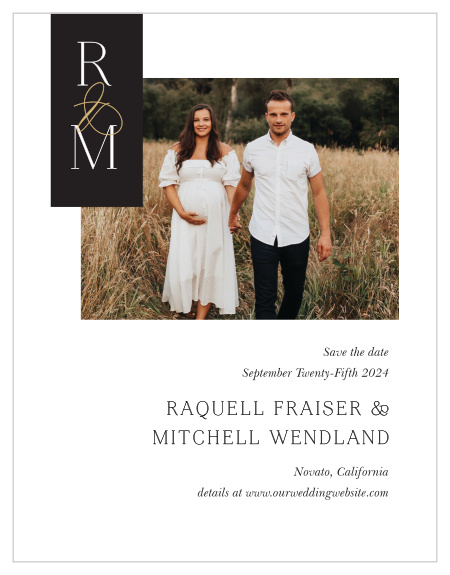 Create memories to last a lifetime with our Bold Initials Save the Date Magnets. 