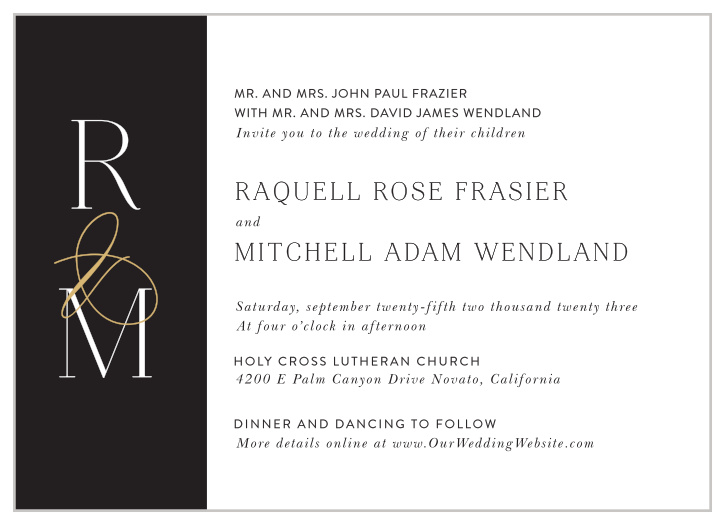 Create memories to last a lifetime with our Bold Initials Wedding Invitations.