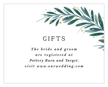 Let family and friends know where you would like your wedding gifts from when you send out our Perfect Match Registry Cards.