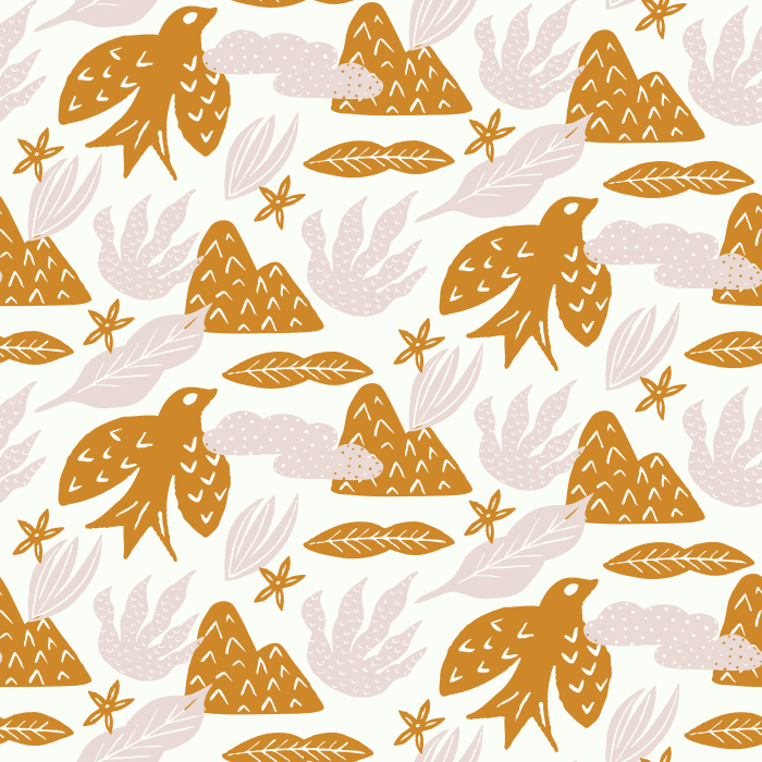 Transform your space with our folk art inspired Nordic Birds Peel and Stick Removable Wallpaper. 