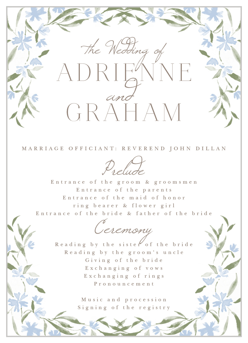 Lasting Tradition Wedding Programs
