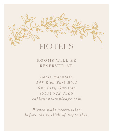 Tell your out-of-town guests where the best local hotel is with our Romantic Garden Accommodation Cards.