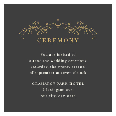 Create memories to last forever with our Ornate Baroque Ceremony Cards.