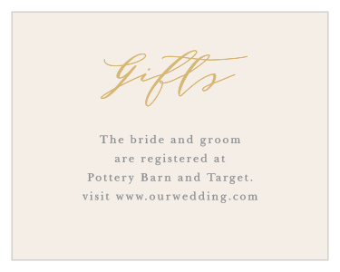 Let family and friends know where you have registered for wedding gifts with our Pure Simple Lines Registry Cards.
