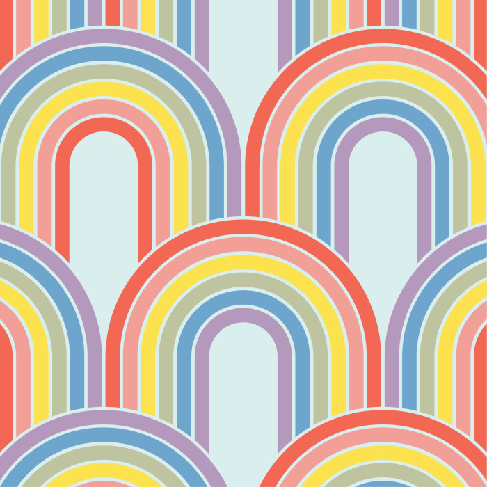 Our Rainbow Row Peel and Stick Wallpaper are sure to add a bright touch of color to your child's room.