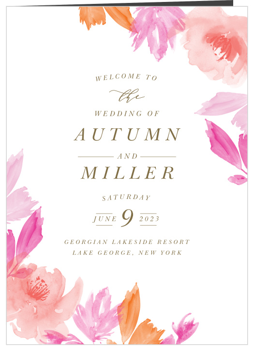 Walk family and friends through every step of your ceremony with our Water Rose Folded Wedding Programs. 