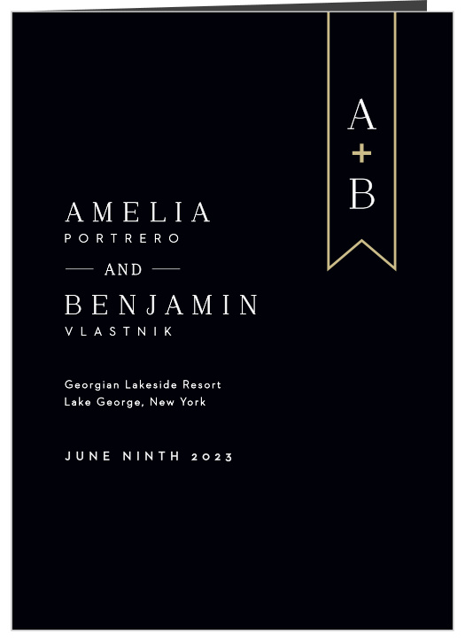 Our Minimalist Banner Folded Wedding Programs are sure to keep family and friends in the loop throughout your ceremony.