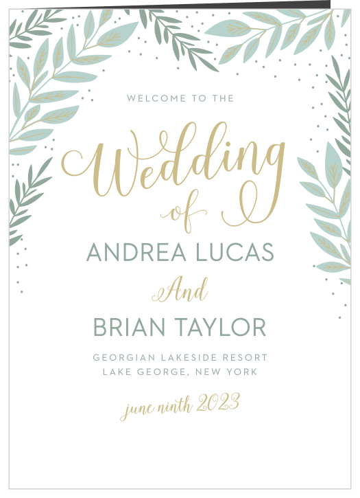 Spell out every special moment of your ceremony with our Graceful Garden Folded Wedding Programs. 