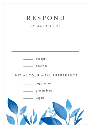 Get a headcount of every friend and family member that plans to attend your wedding with our Botanic Love Response Cards.