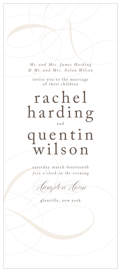 Gather family and friends together for your special day when you send out our Charming Script Tea Wedding Invitations.