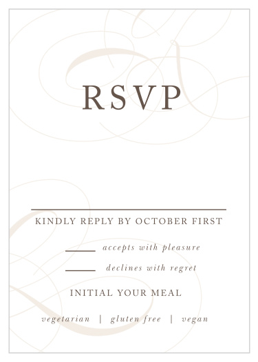 Gather a headcount of every friend and family member that plans to attend your wedding with our Charming Script Response Cards.