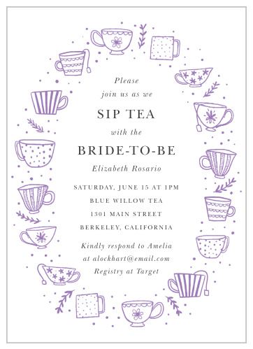 Tea Cup Stack Bridal Shower Invitations