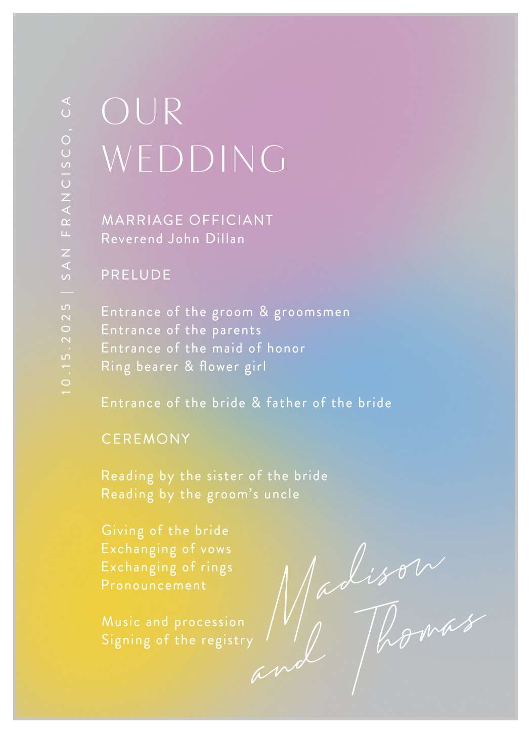 Love Aura Wedding Programs