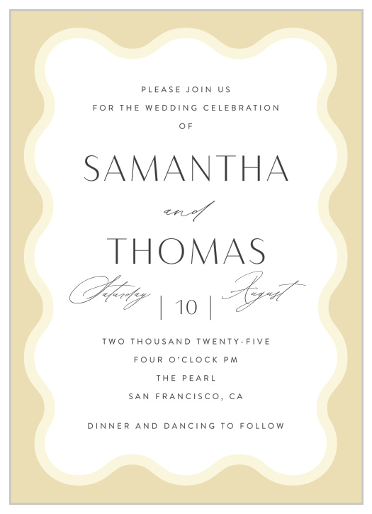 Set the scene for your big day with our Wave Pool Wedding Invitations.