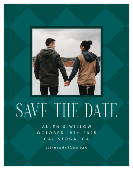 Announce your engagement and upcoming wedding to family and friends with our Classic Checker Save the Date Magnets.
