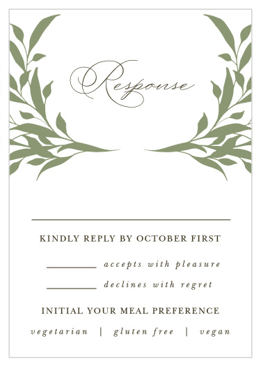 Gather a headcount with our Leafy Crest Response Cards.