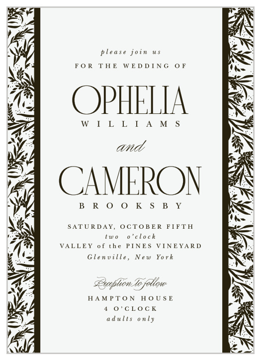 Create a wedding atmosphere straight from a classic romance novel with our Wild Ophelia Wedding Invitations.