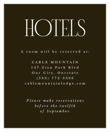 Give your guests a place to stay and create an atmosphere straight from a classic romance novel with our Wild Ophelia Accommodation Cards.