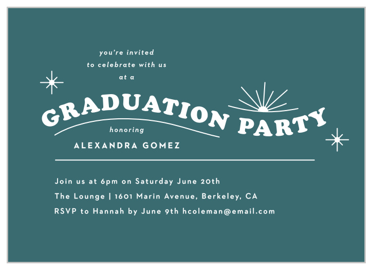 Bring your loved ones together to celebrate your momentous academic achievement when you send out our Future Looking Bright Graduation Invitations.