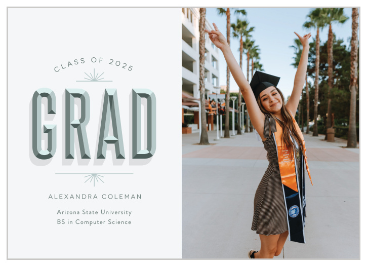 Share the big news in style with our Bevel Grad Graduation Announcements.
