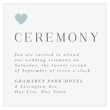 Make sure that all your details are included with our Rings & Stripes Ceremony Cards.