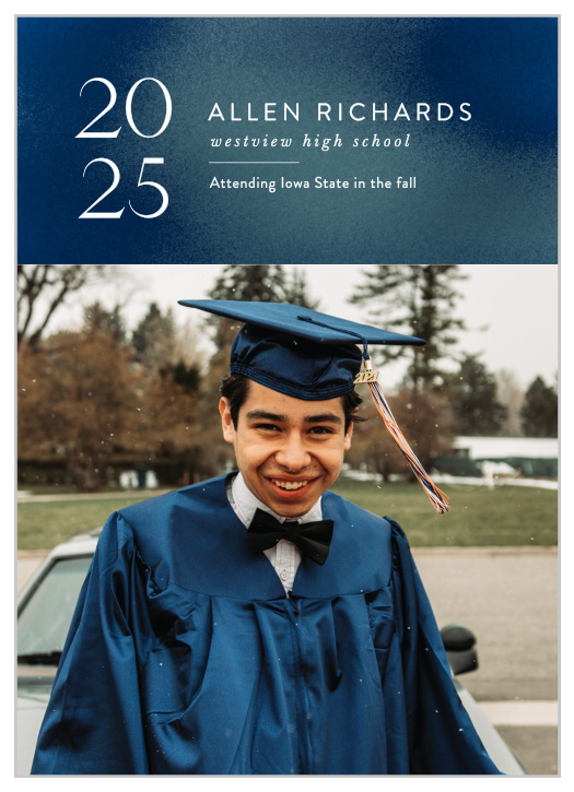 Share the news of your upcoming academic achievement with our Frosted Colors Graduation Announcements.