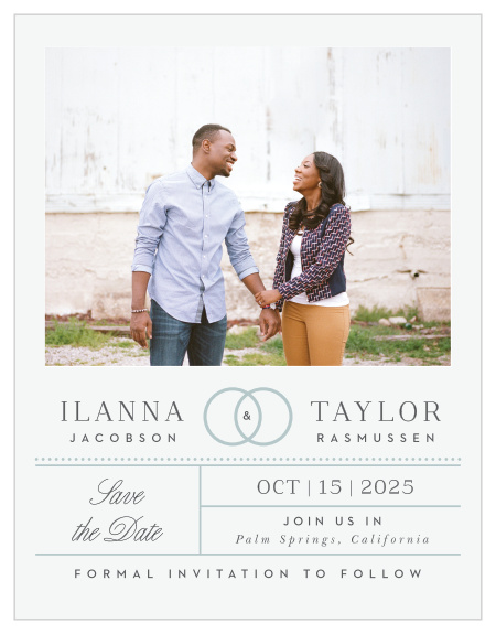 Announce the big day in style with our Rings & Stripes Save the Date Magnets.