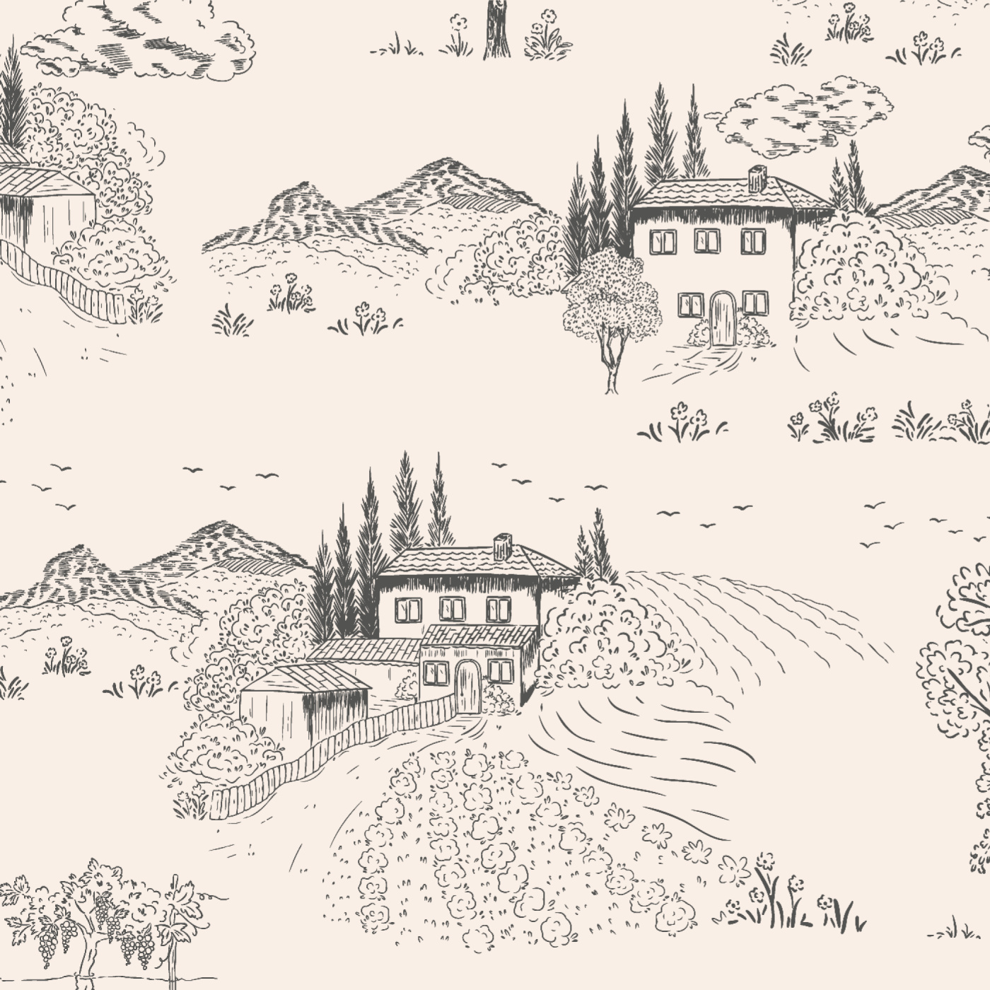 Toscana Hillside Wallpaper