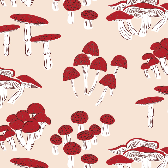 Create a truly unique space with our Mushroom Study Peel and Stick Wallpaper.