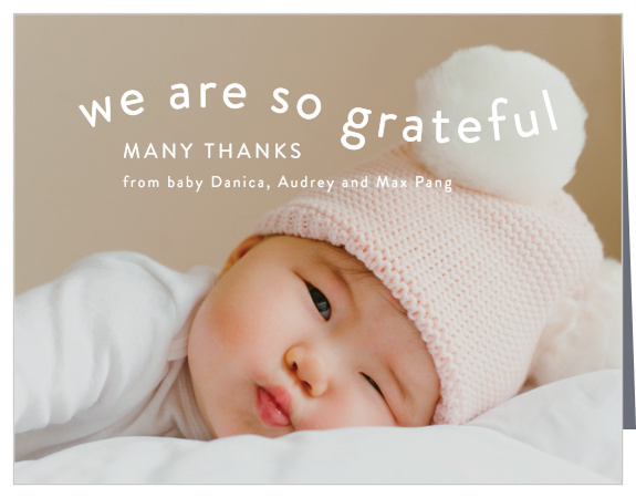 Let family and friends know how much you appreciate their support with our Little Cutie Birth Announcement Thank You Cards.
