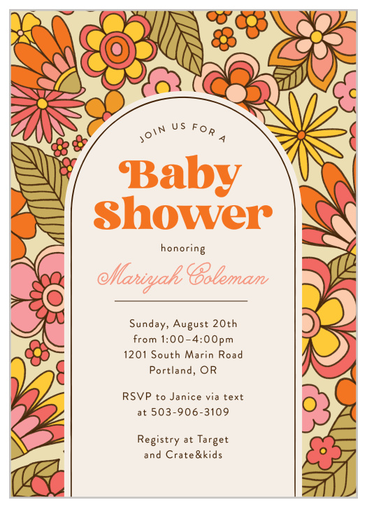 Our Handmade Retro Baby Shower Invitations gather close family and friends together for your little bundle of joy on the way.