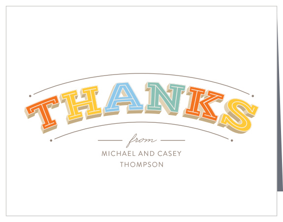 Show your appreciation in a bold way with our Block Letters Baby Shower Thank You Cards. 