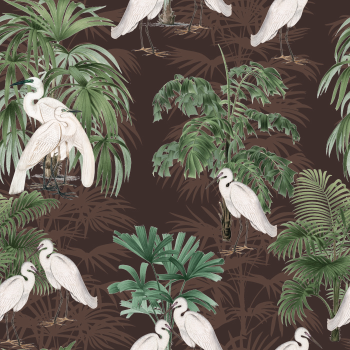 Create a masterpiece of a home with our White Herons Peel and Stick Wallpaper. 