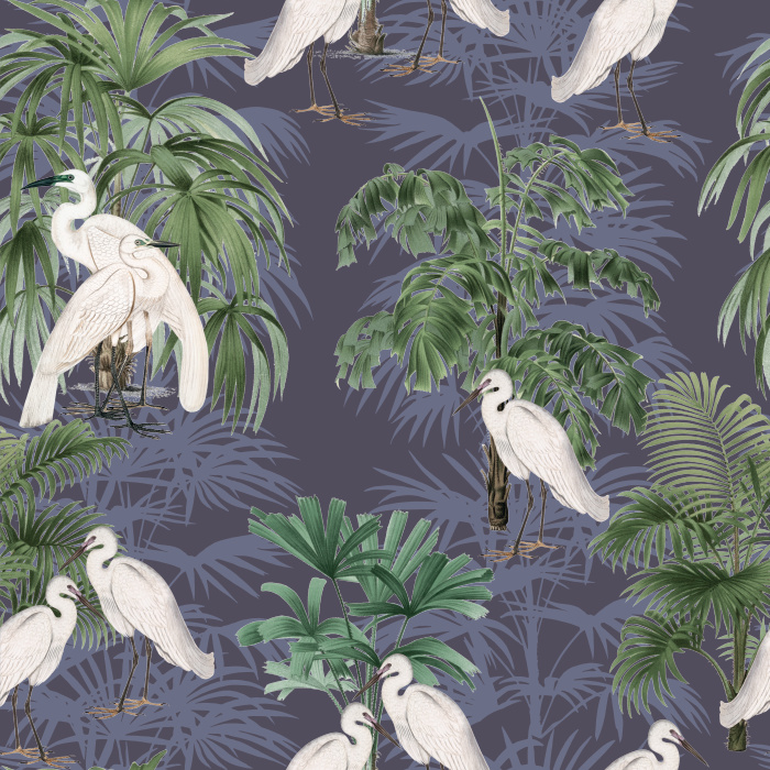 Create a masterpiece of a home with our White Herons Peel and Stick Wallpaper. 