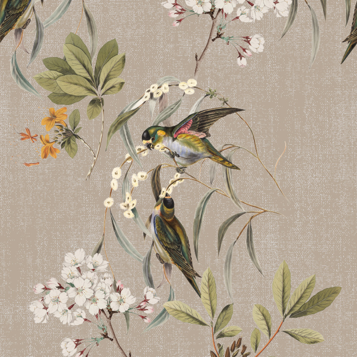 Get away from it all in the comfort of your own home with our Bird Botanical Peel and Stick Wallpaper.