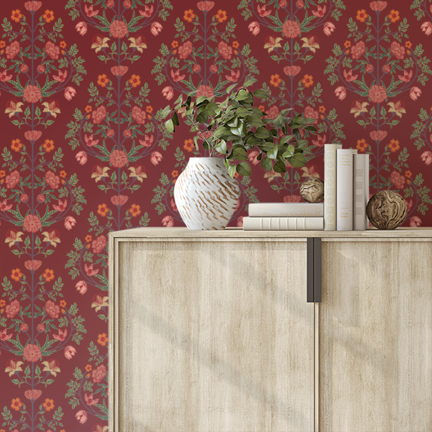 Boho Damask Peel and Stick Removable Wallpaper Love vs. Design