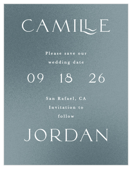 Our Textured Camille Save the Date Magnets let family and friends that your big day is coming up soon.