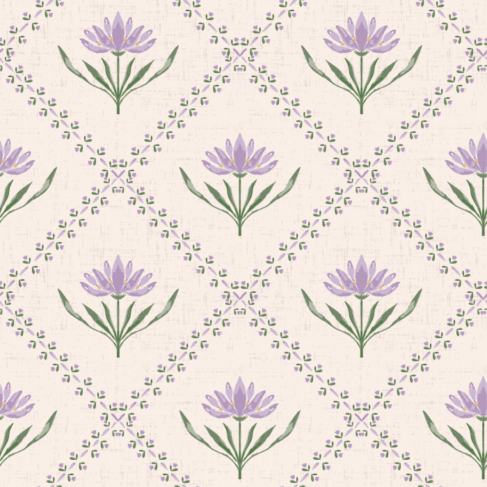 Plant a beautiful garden on any wall in your home with our Folk Flower Diamond Peel and Stick Wallpaper.