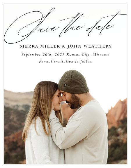 Give close family and friends notice of your upcoming wedding with our Mountain Painting Save the Date Magnets.